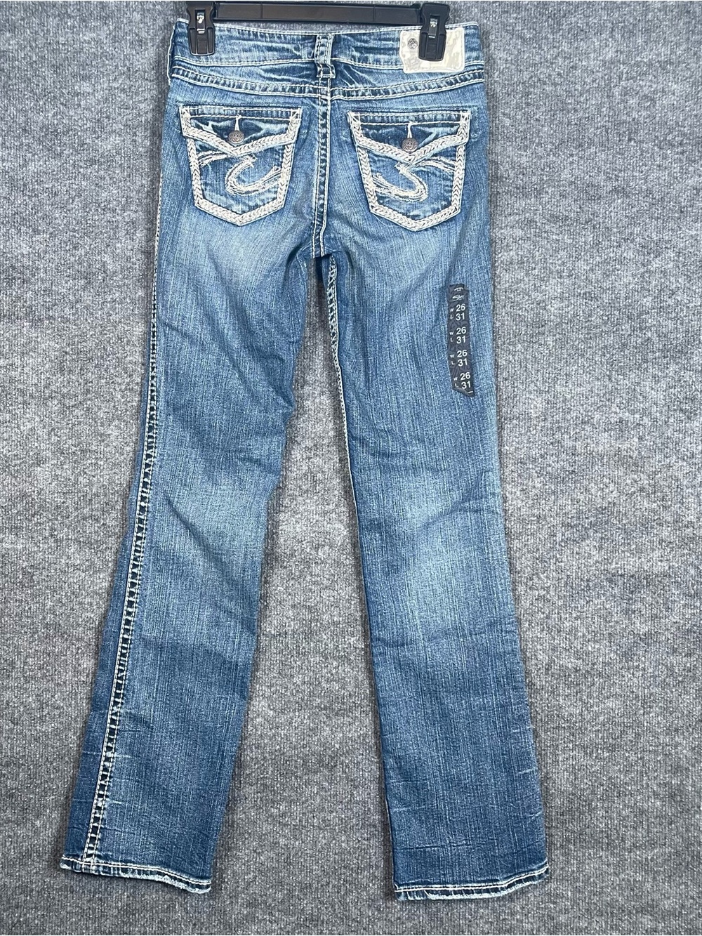 NEW‎ Silver Jeans Suki Flap Jeans 17” Womens 26x31 Boot Cut Western Embroidered